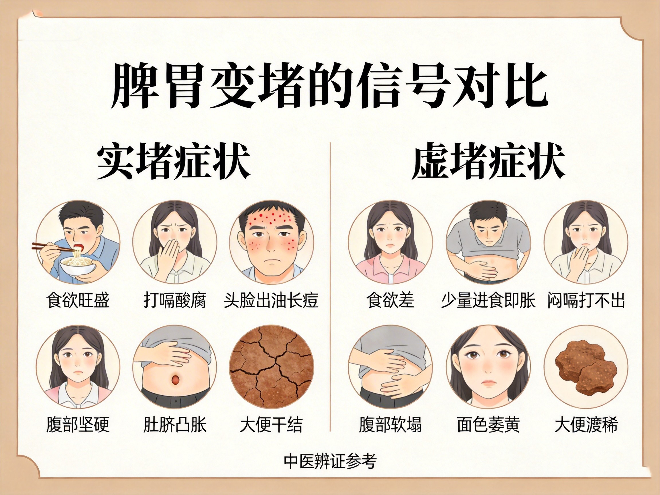 脾胃正在变堵的6个信号（辨别自己是实堵还是虚堵！）