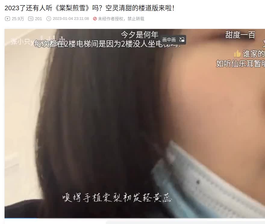 2023了还有人听《棠梨煎雪》吗？空灵清甜的楼道版来啦！