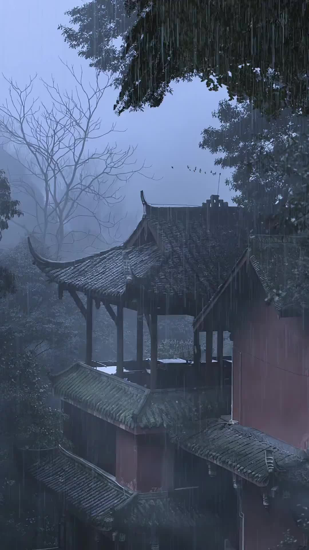 半山雪岭一炊烟，几间寒舍几亩田；世人只见神仙境，哪知农家苦与甜。 