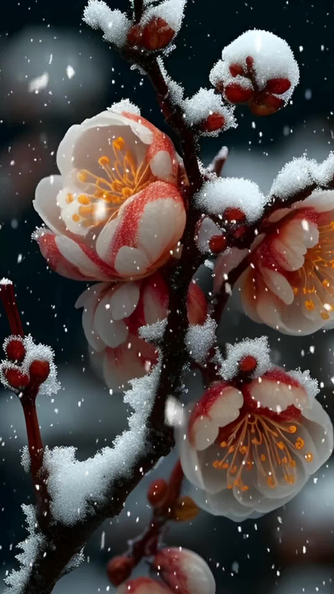 北风寒霜传冬近，冬雪雪冬冬之令。百花残榭退寒舍，梅花傲雪美之梦