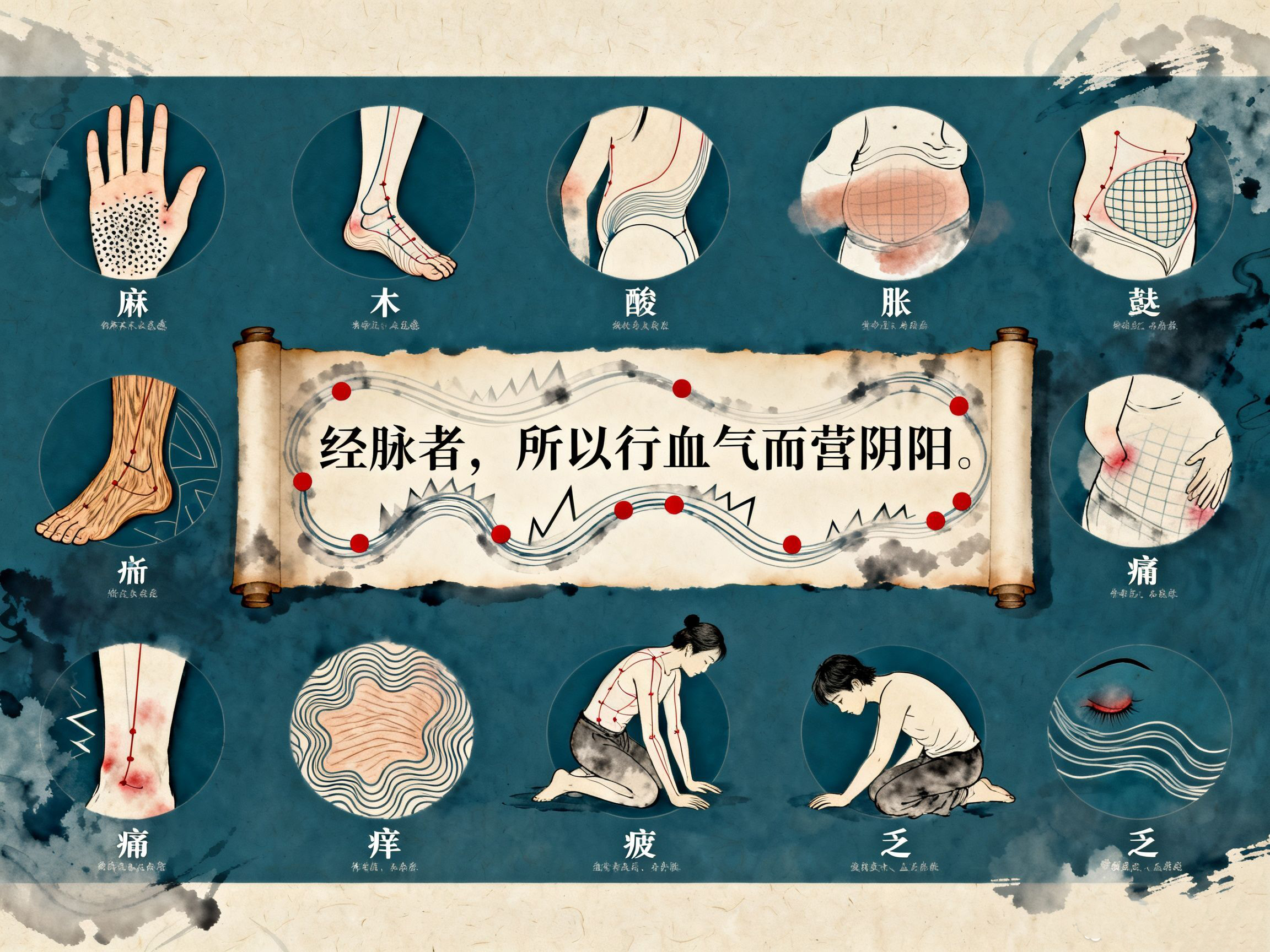 中医视角下身体不适的辨证解析：从“麻、木、酸、胀、痛、痒、疲、乏”看气血经络状态