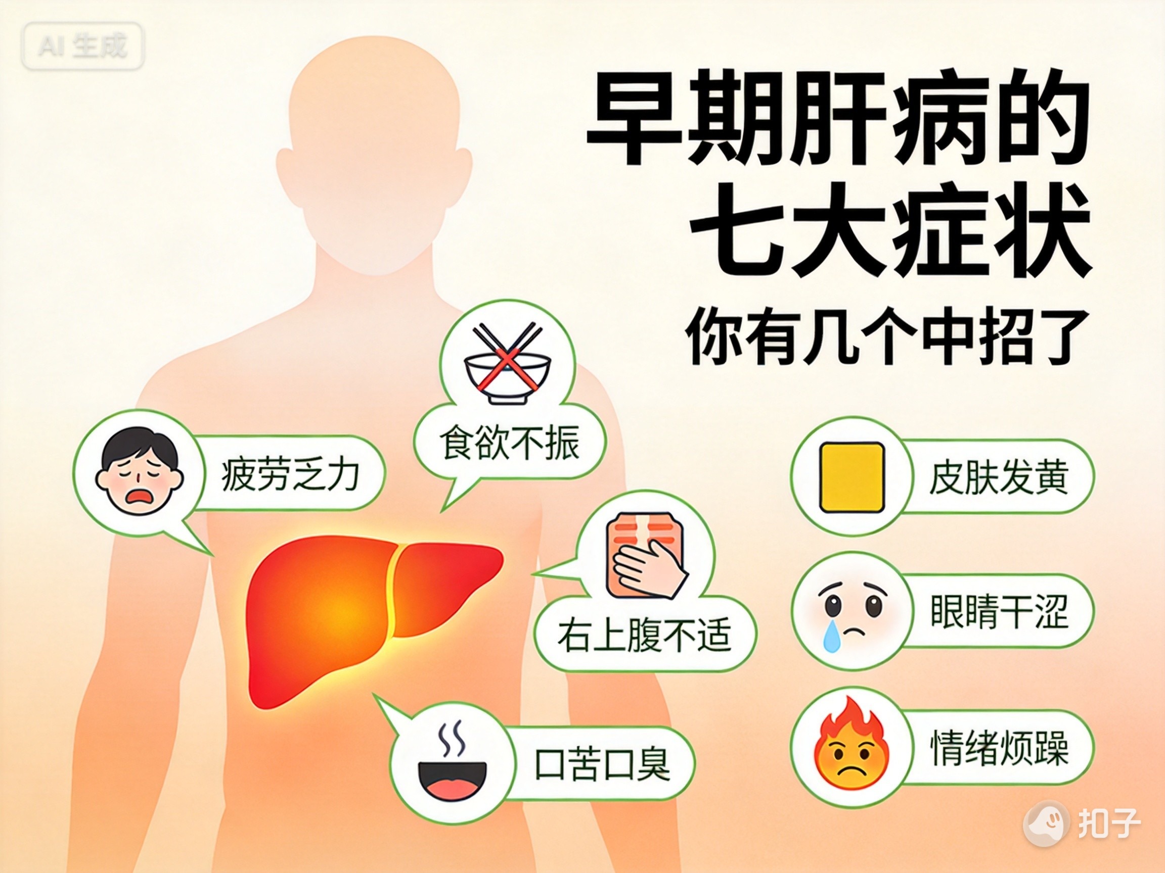 早期肝病的七大症状  你有几个中招了