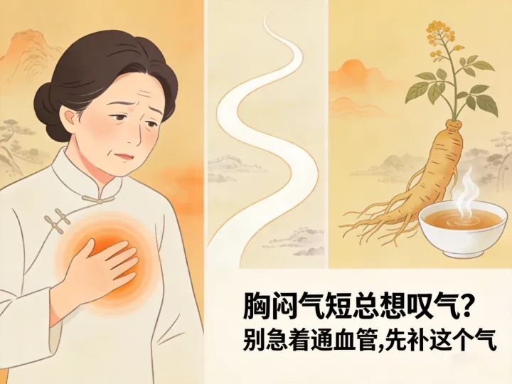 胸闷气短总想叹气?别急着通血管,先补这个气