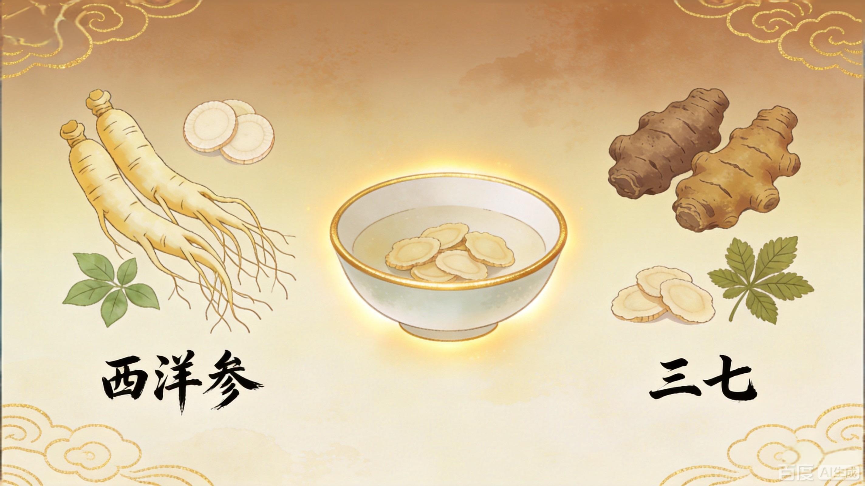 中老年人吃西洋参三七片的作用与功效